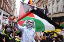 People take part in a Nakba 76 pro-Palestine demonstration and march in London (Aaron Chown/PA)