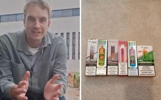 We Vape's Mark Oates (left) bought six illegal vapes in 10 minutes in Ilford North