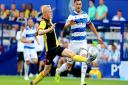 Grant Hall battles for the ball with Watford's Will Hughes. Picture: Mark Kerton/PA