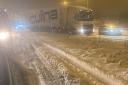 Heavy snow fell on the M11