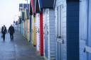 Beach huts along Sheringham promenade