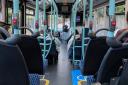 Stock image of inside a bus.