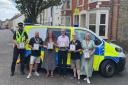 Pc Cunningham, Craig Easeman, Mary Palmer and David Palmer (neighbourhood watch coordinators) Alan Paul, and Amanda Large.