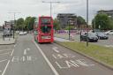 A stretch of bus lane on Wellington Street in Slough