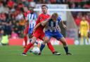 Leyton Orient midfielder Craig Clay battles with Hartlepool United's Nicky Featherstone (pic: Simon O'Connor).