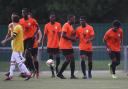 Tower Hamlets players celebrate a goal (pic Gavin Ellis/TGS Photo)