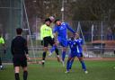 Action from the Mile End Stadium derby between Sporting Bengal and Tower Hamlets (pic Tim Edwards)