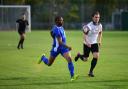 A Sporting Bengal United player in action against Hoddesdon Town (pic: Tim Edwards).