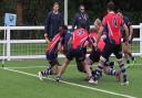 David Ogufere in action for Eton Manor against Leighton Buzzard