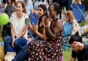 The audience applauding the main stage performers