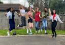 Woodbridge High School students Sureya Qazi, Ella Hatley, Bella Field, Rosalind Brandon, Hannah Neville, and Adriana Cunha (left-to-right)