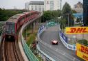 The London E-Prix is being hosted inside and outside the ExCeL Centre, with part of the circuit running next to the Docklands Light Railway