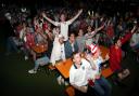 England fans at Vinegar Yard, London  watching the UEFA Euro 2020 Final