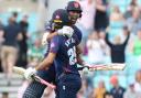 Feroze Khushi celebrates after leading Essex to T20 Blast victory over Surrey. Image: TGS Photo