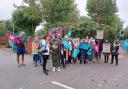 Little Heath parents and staff picketing outside the school