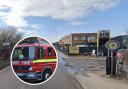 Firefighters have been tackling a blaze  at a gym and restaurant in Forest Road, Ilford, for hours