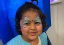 Face painting fun for Arya Kareem in hospital