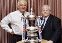 John Lyall and Steve Bacon with the FA Cup