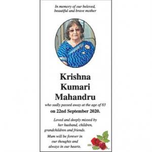 Krishna Kumari Mahandru