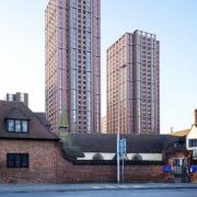 A CGI view of how the towers will look from Ilford station's entrance