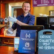 Simon Robdrup pulling a pint at The Optimist Tavern in Upminster.