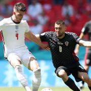 England's Declan Rice (left) and Croatia's Mateo Kovacic battle for the ball during the UEFA Euro 2020 Group D match at Wembley Stadium, London. Picture date: Sunday June 13, 2021.