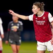 Arsenal's Vivianne Miedema during the FA Women's Super League match at Meadow Park, Borehamwood. Picture date: Friday March 19, 2021.