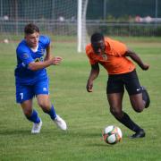 Action from the FA Cup tie between Tower Hamlets and Selsey (pic Tim Edwards)