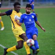 Action from Sporting Bengal United's clash with Hullbridge Sports at Mile End Stadium (pic Tim Edwards)