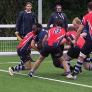 David Ogufere in action for Eton Manor against Leighton Buzzard