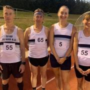 Tony Young, Rob Sargent, Carlie Qirem and Gaye Young of Ilford AC vets team