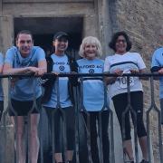 Ilford AC runners at the finish line, Harwich Lighthouse.