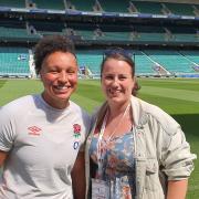 L-R: England international, Shaunagh Brown, with Kat Salthouse who won in the diversity and inclusion category at the final of the Mitsubishi Motors Volunteer of the Year awards.