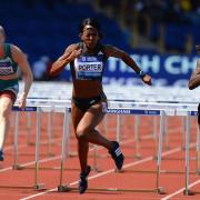 Tiffany Porter in the Women's 100m Hurdles during the Birmingham Diamond League at Alexander Stadium