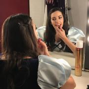 Elizabeth Bright as Snow White, getting ready for panto at Kenneth More Theatre. Picture: Olive Enokido-Lineham