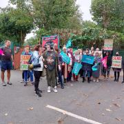 Little Heath parents and staff picketing outside the school