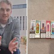 We Vape's Mark Oates (left) bought six illegal vapes in 10 minutes in Ilford North