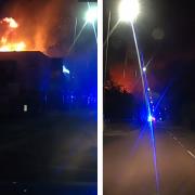 Dashcam footage managed to capture the fire in Forest Road, Ilford, in the early hours of this morning