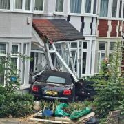 The front porch to the home in Fencepiece Road was damaged