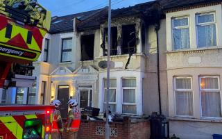 Fire crews at the scene of the house fire