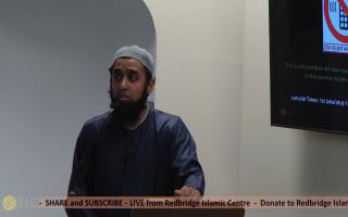 An image from a sermon at the Redbridge Islamic Centre, in which the speaker allegedly asked God to destroy the homes of 'usurping Jews'